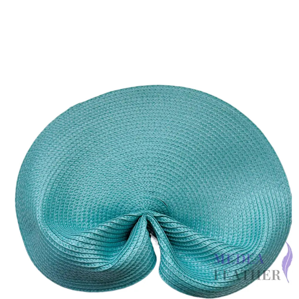 37cm Round Straw Braid Base for Millinery & Hat Making - Turq.