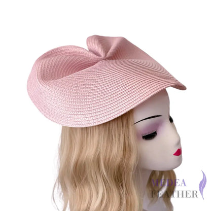 37cm Round Straw Braid Base for Millinery & Hat Making - Leather pink