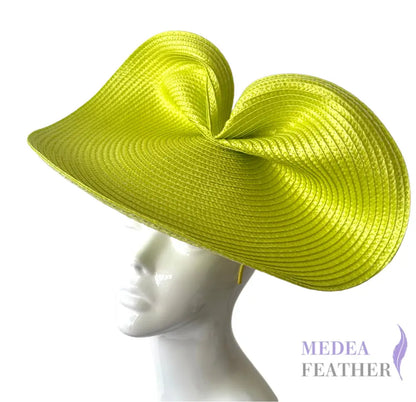 37cm Round Straw Braid Base for Millinery & Hat Making - Lime
