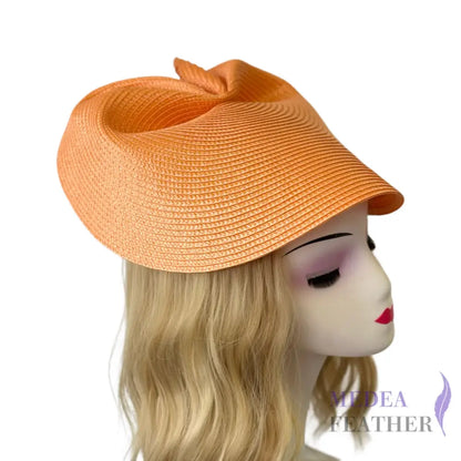 37cm Round Straw Braid Base for Millinery & Hat Making - Orange