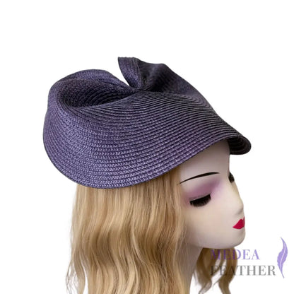 37cm Round Straw Braid Base for Millinery & Hat Making - Purple