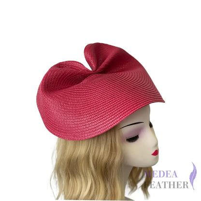 37cm Round Straw Braid Base for Millinery & Hat Making - Red