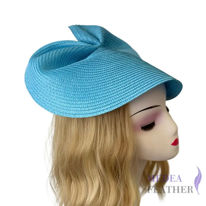 37cm Round Straw Braid Base for Millinery & Hat Making - Peacock