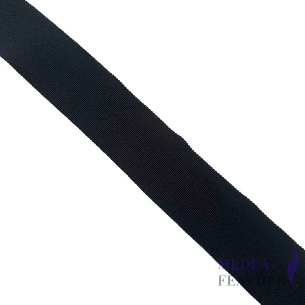 38mm Rayon Petersham Ribbon Black / 1 meter