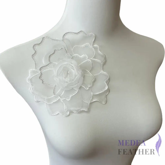3D Embroidered Flower Fabric Beaded Pearl Lace Applique 4 (Copy)