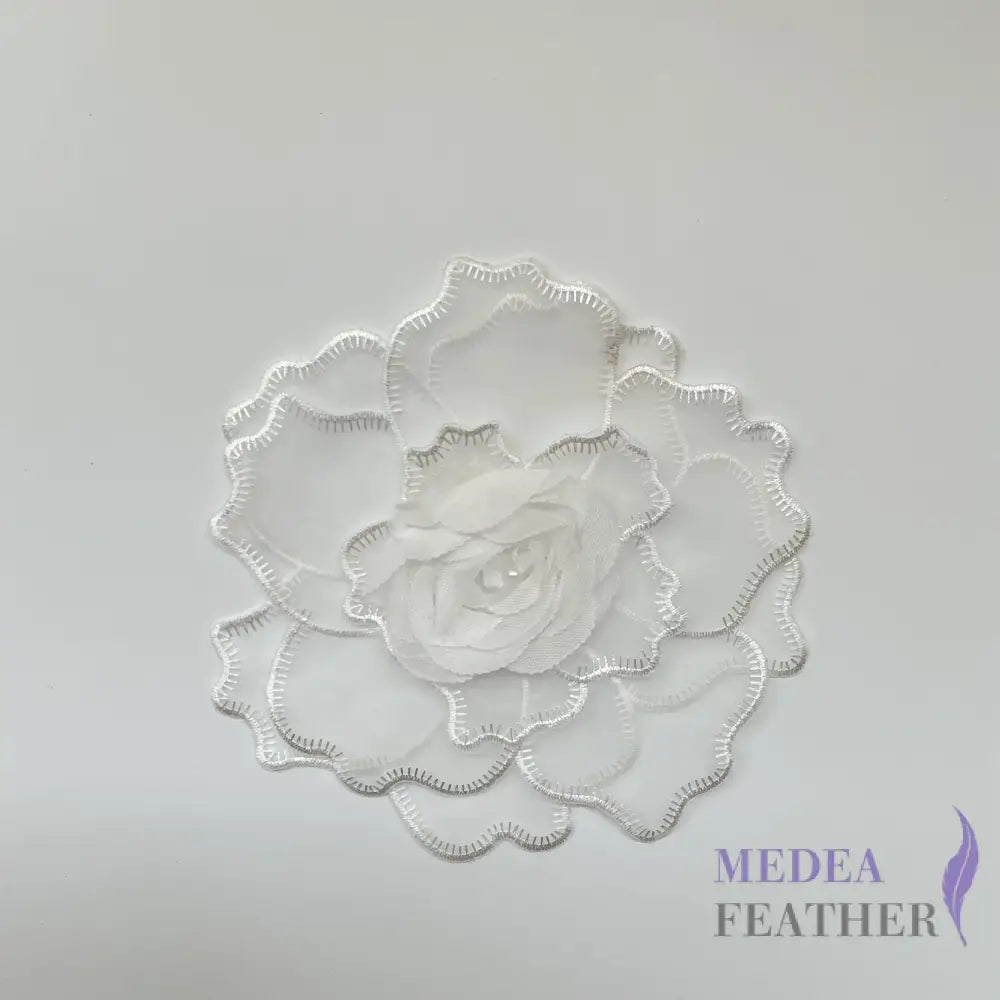 3D Embroidered Flower Fabric Beaded Pearl Lace Applique 4 (Copy) - style 04