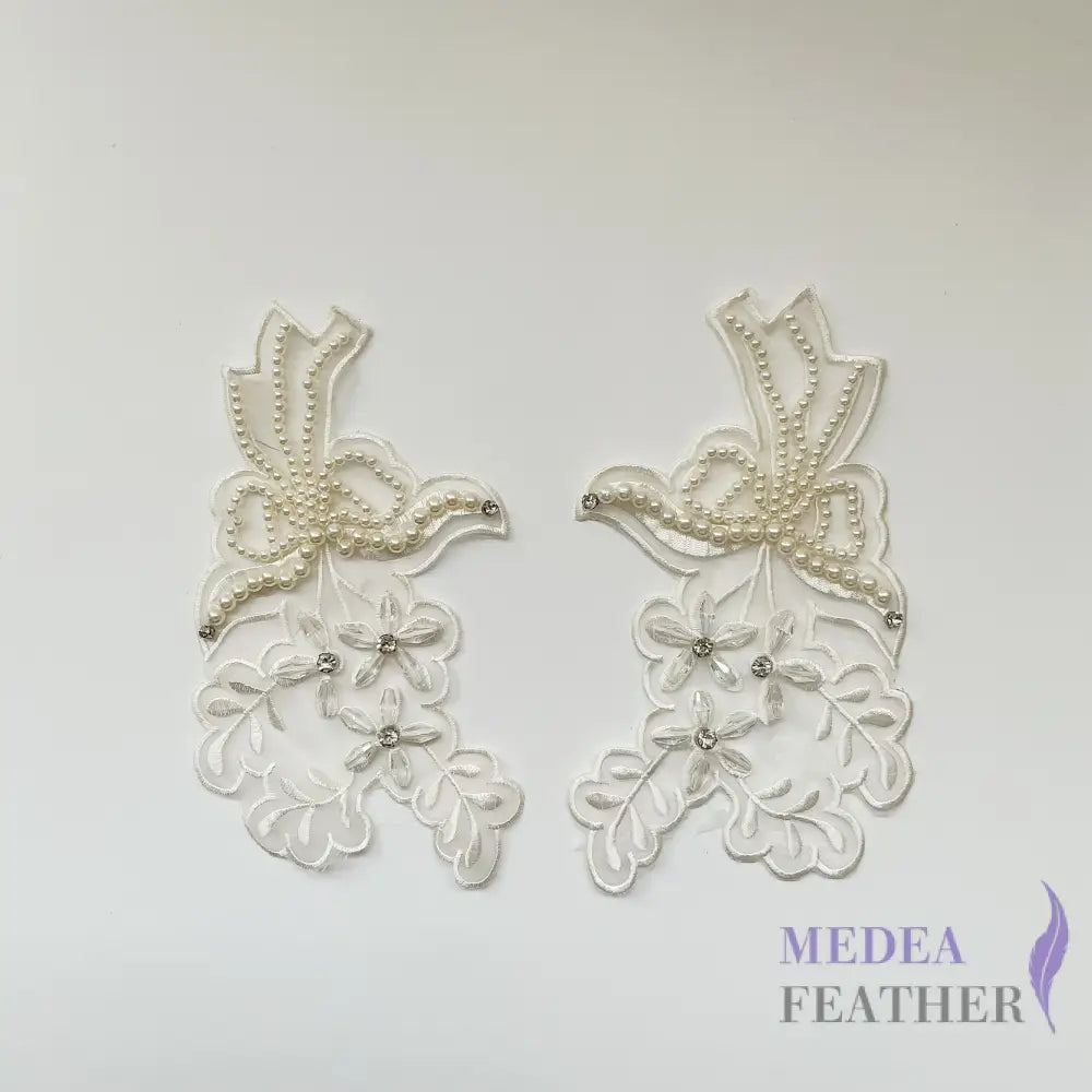 3D Embroidered Flower Fabric Beaded Pearl Lace Applique 4 (Copy) - style 05