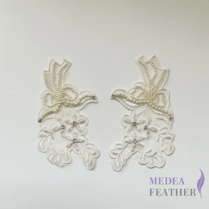 3D Embroidered Flower Fabric Beaded Pearl Lace Applique 4 (Copy) - style 05