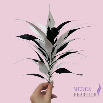 3D Wrapping Spiky Arrow Goose Feather Wired Hat Mount - DS2607 - #02 white & #03 black