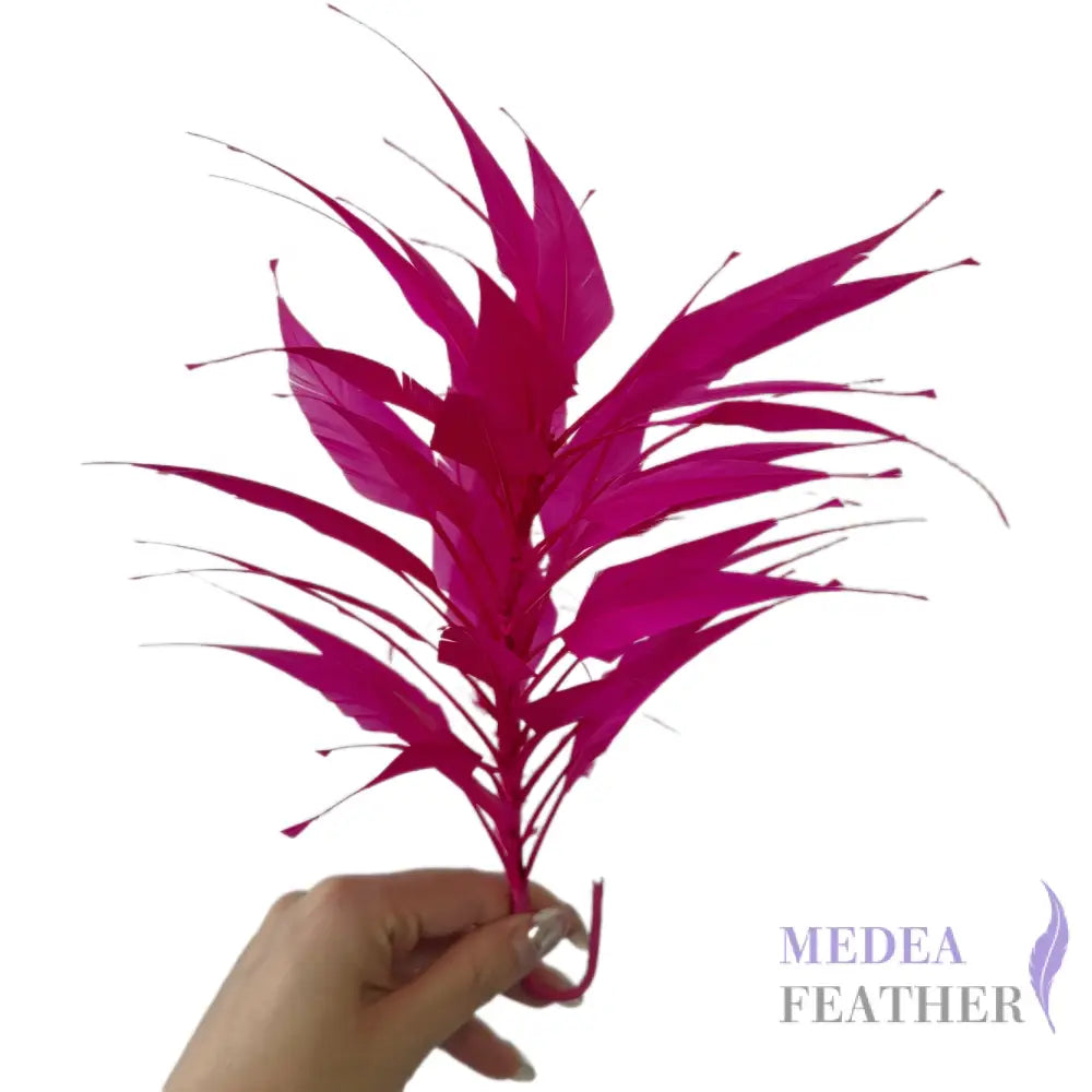 3D Wrapping Spiky Arrow Goose Feather Wired Hat Mount - DS2607 - #20 barbie pink