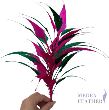 3D Wrapping Spiky Arrow Goose Feather Wired Hat Mount - DS2607 - #20 barbie pink & #70 bright green