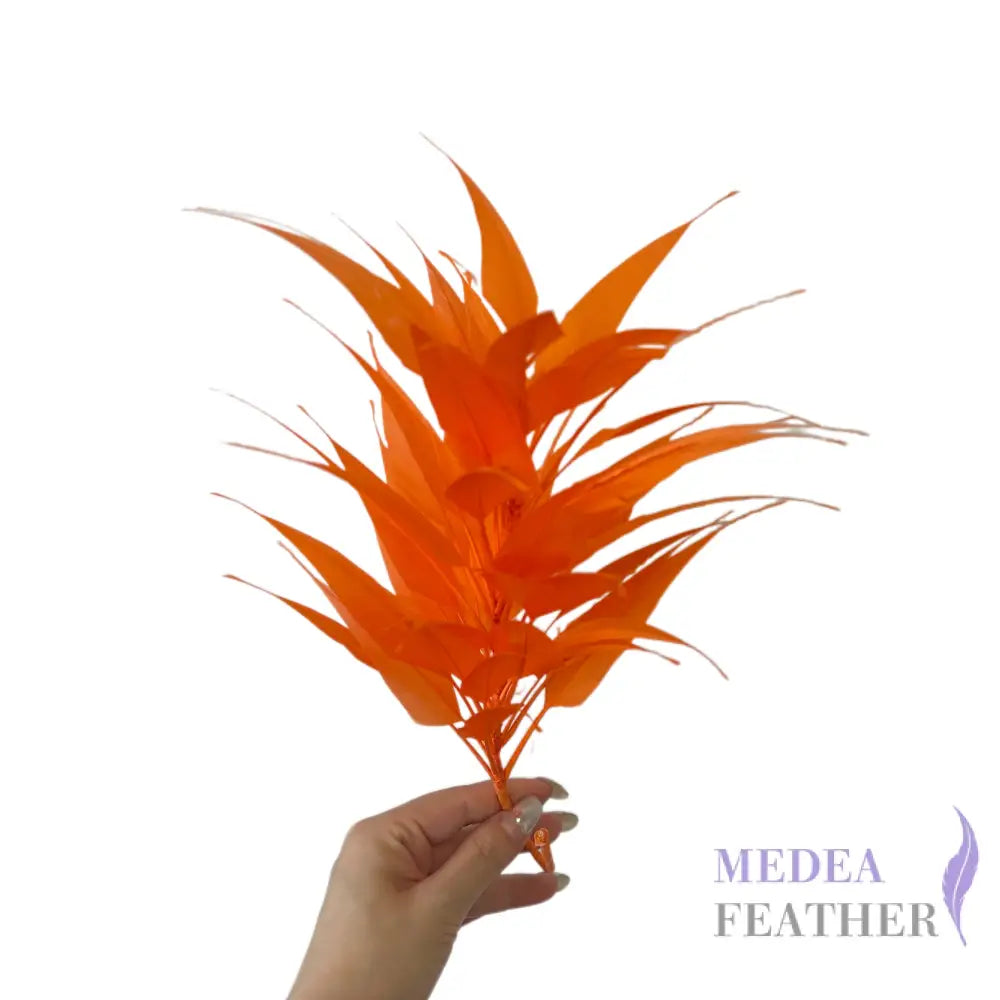 3D Wrapping Spiky Arrow Goose Feather Wired Hat Mount - DS2607 - #24 carrot