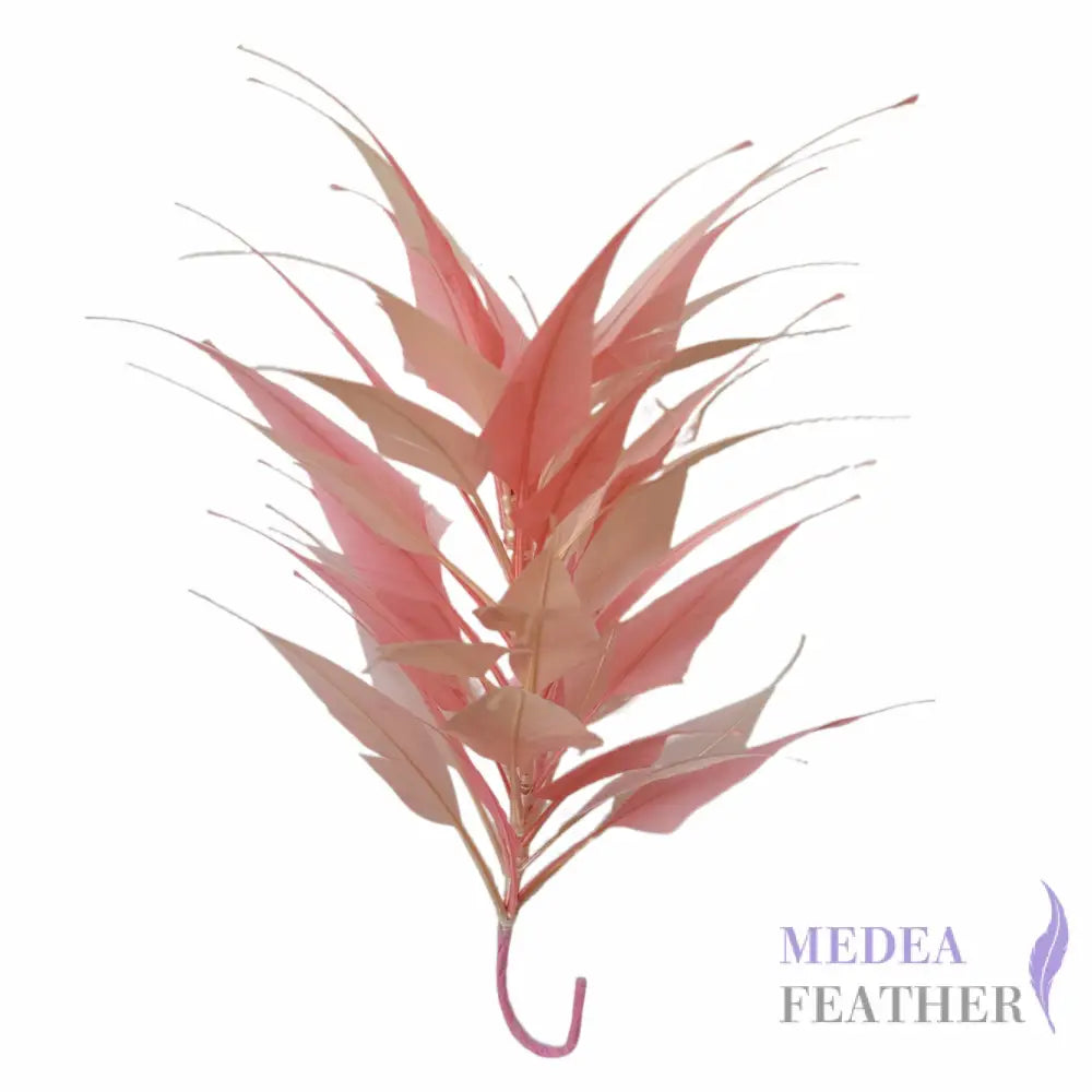 3D Wrapping Spiky Arrow Goose Feather Wired Hat Mount - DS2607 - #46 bloosom& #44 pale blush