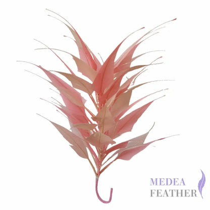 3D Wrapping Spiky Arrow Goose Feather Wired Hat Mount - DS2607 - #46 bloosom& #44 pale blush