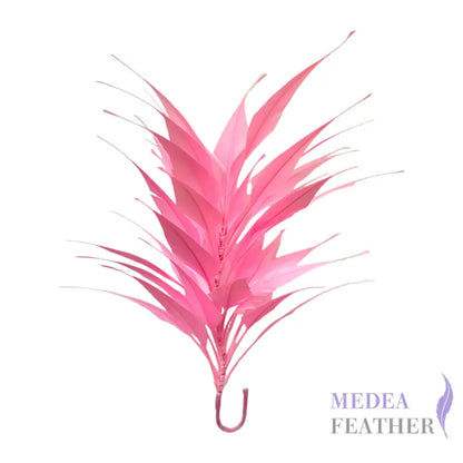 3D Wrapping Spiky Arrow Goose Feather Wired Hat Mount - DS2607 - #51 pink