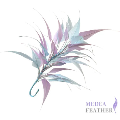 3D Wrapping Spiky Arrow Goose Feather Wired Hat Mount - DS2607 - #53 lilac & #80 baby blue