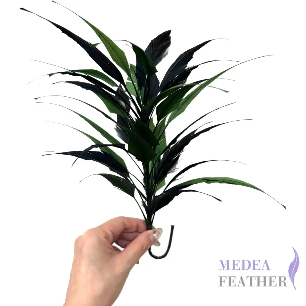 3D Wrapping Spiky Arrow Goose Feather Wired Hat Mount - DS2607 - #69 garden green & #03 black