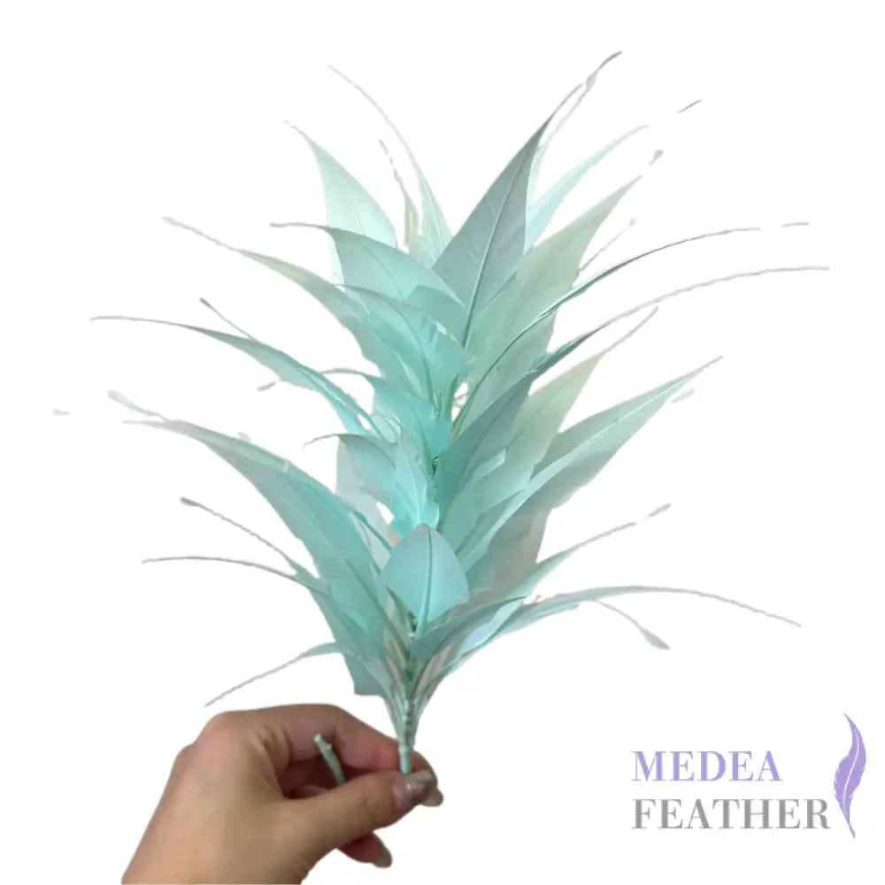 3D Wrapping Spiky Arrow Goose Feather Wired Hat Mount - DS2607 - #76 aqua