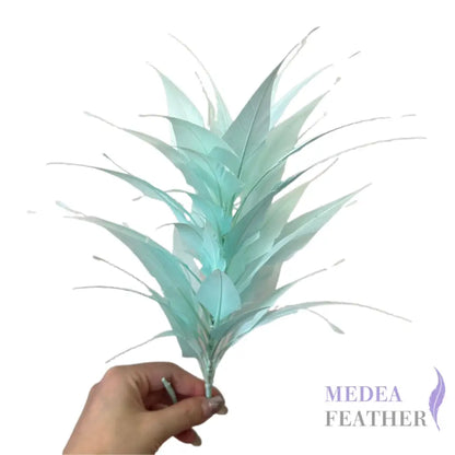 3D Wrapping Spiky Arrow Goose Feather Wired Hat Mount - DS2607 - #76 aqua