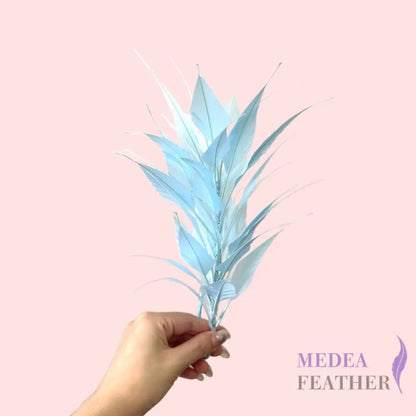 3D Wrapping Spiky Arrow Goose Feather Wired Hat Mount - DS2607 - #80 baby blue