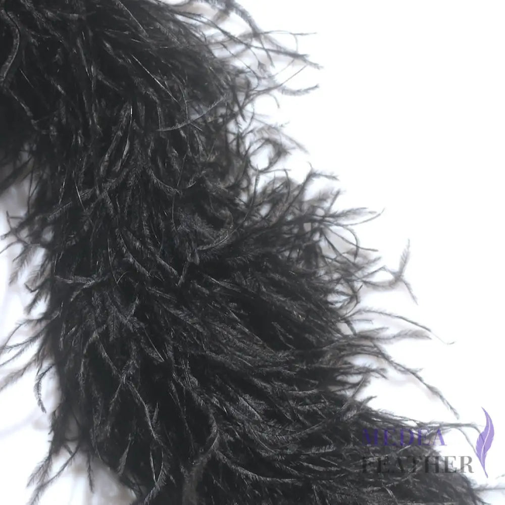 4 Ply Ostrich Feather Fringe Feather Boa (2 yards) #03 black