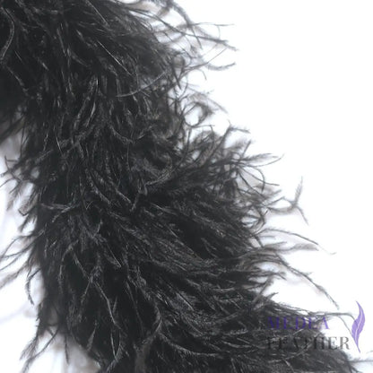 4 Ply Ostrich Feather Fringe Feather Boa (2 yards) #03 black