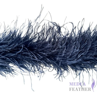 4 Ply Ostrich Feather Fringe Feather Boa (2 yards) FB01 - #100 light navy