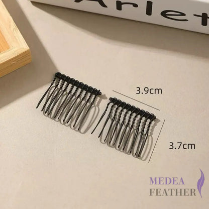 4cm 8Teeth Metal Hair Comb - Pack of 10