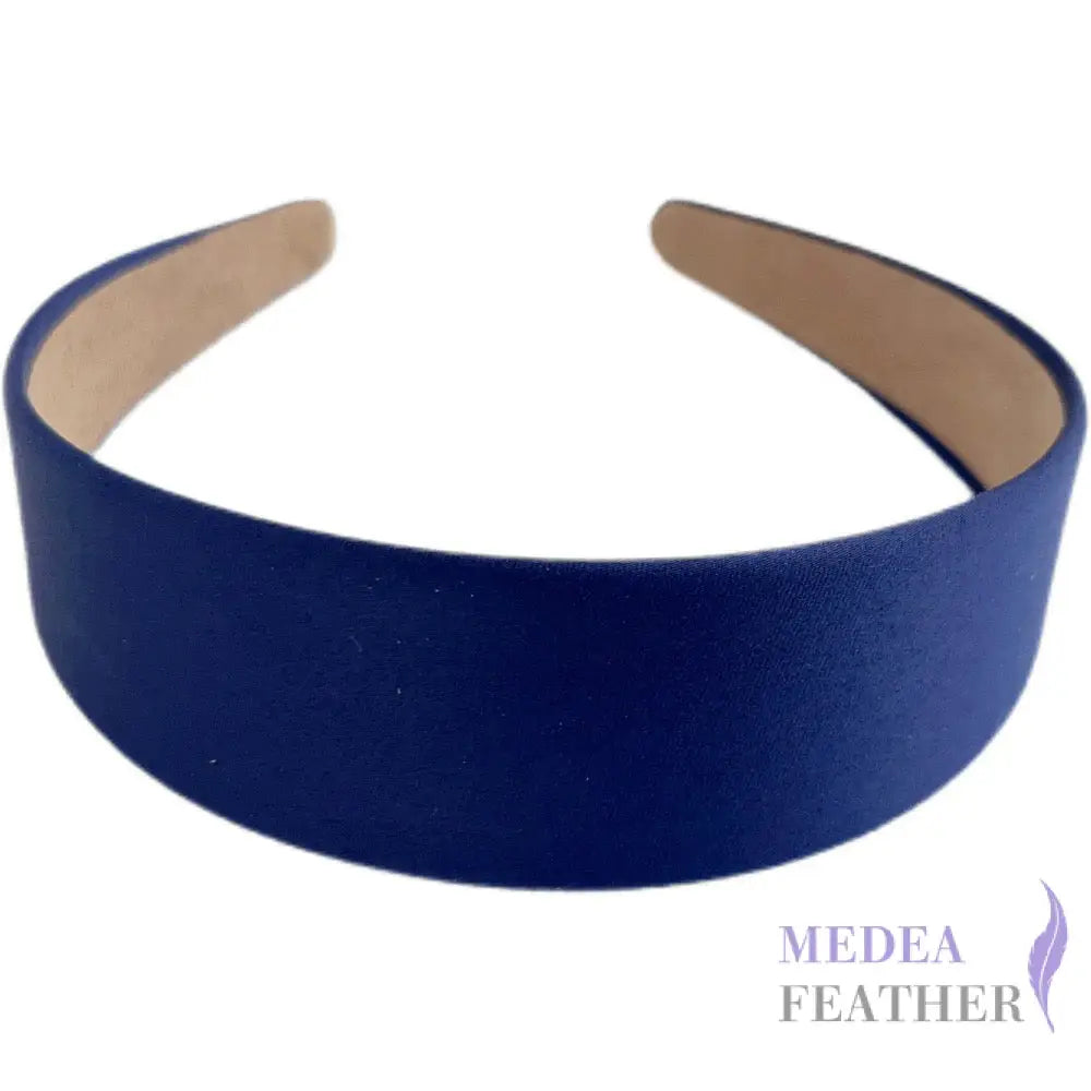 4cm Satin Headband - #3 navy