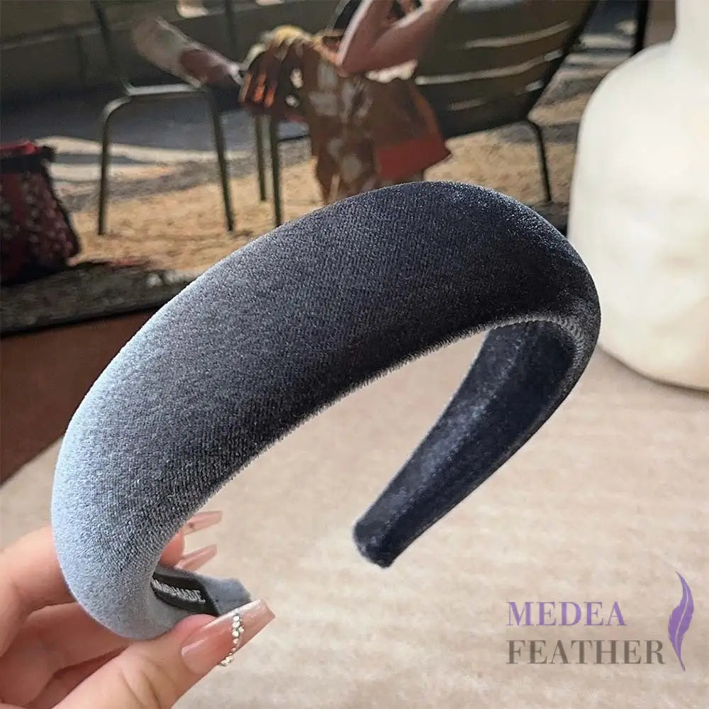 40mm Velvet Padded Headband 1 Piece / #14 gray
