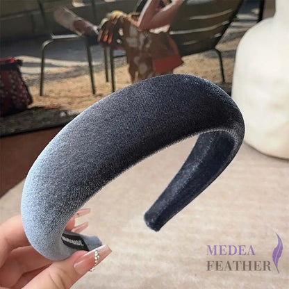 40mm Velvet Padded Headband 1 Piece / #14 gray
