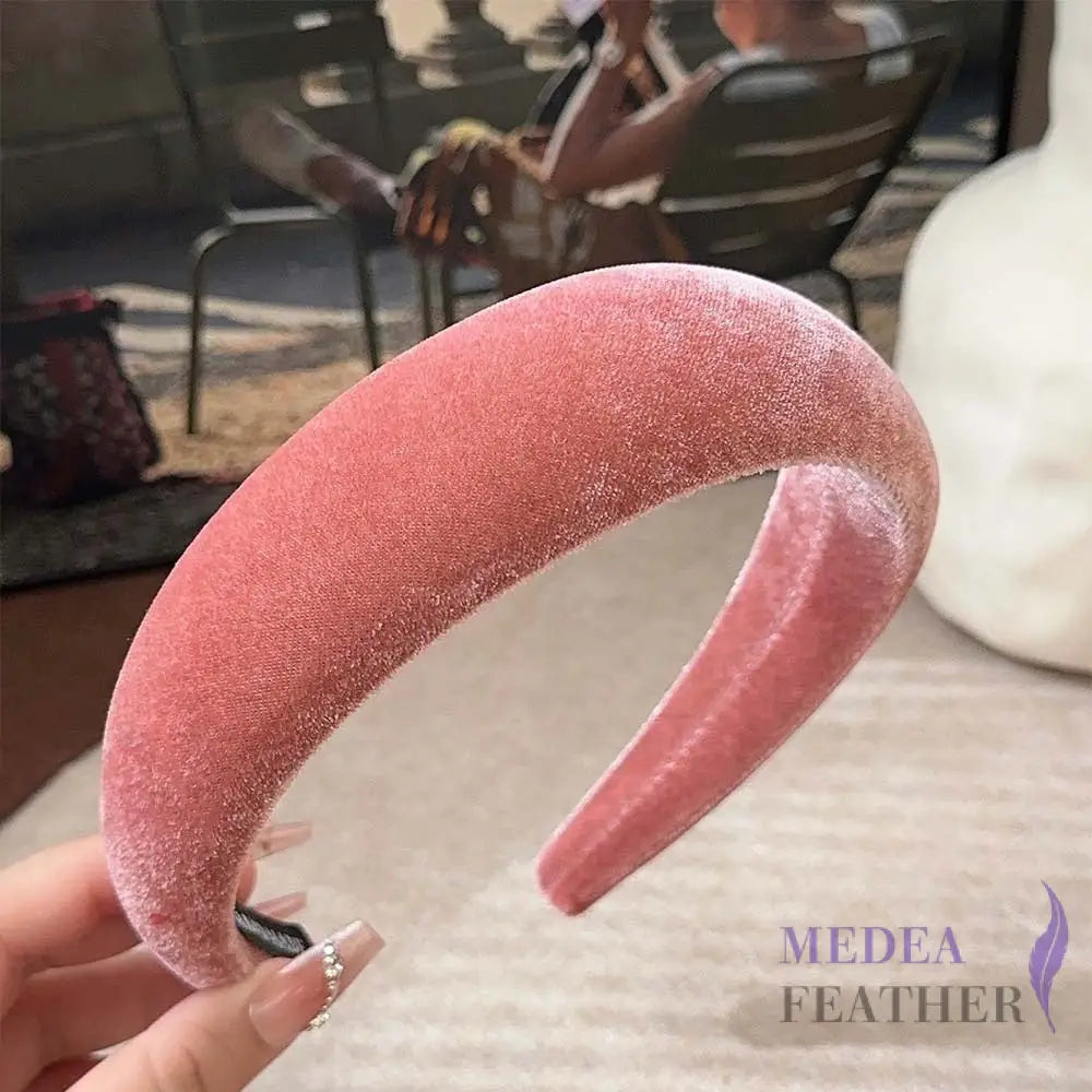 40mm Velvet Padded Headband 1 Piece / #27 flamingo pink