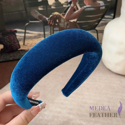 40mm Velvet Padded Headband 1 Piece / Blue