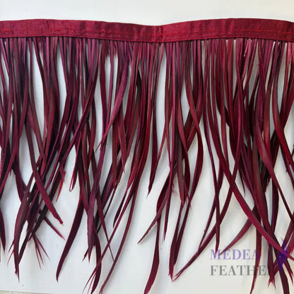 50cm Long Goose Biot Feather Trim FTGOOSE02 - #104 red plum