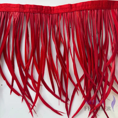 50cm Long Goose Biot Feather Trim FTGOOSE02 - #23 tango red