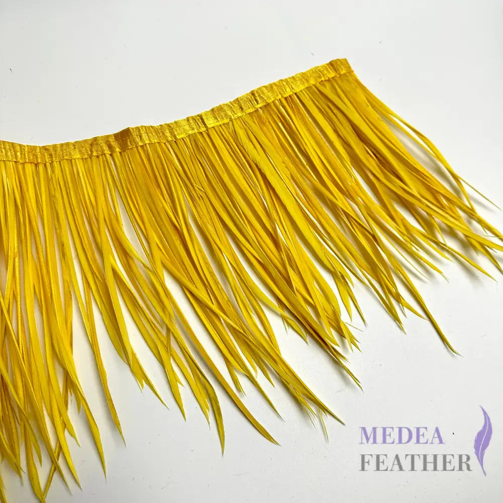 Goose Biot Feather Fringe 1 Meter Yellow