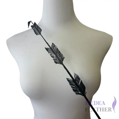 50cm Stripped Ostrich Feather Plume - Black