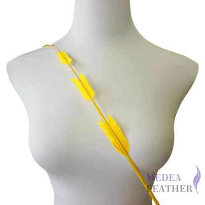 50cm Stripped Ostrich Feather Plume - Yellow