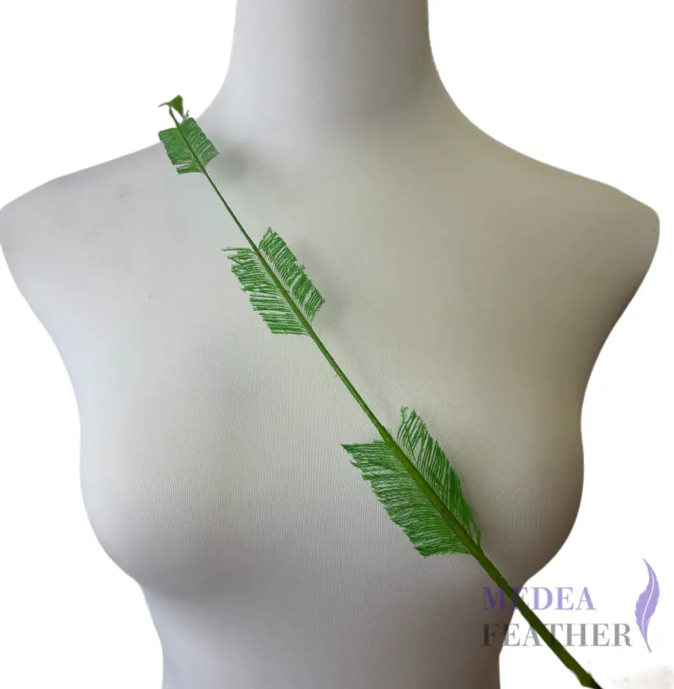 50cm Stripped Ostrich Feather Plume - Green