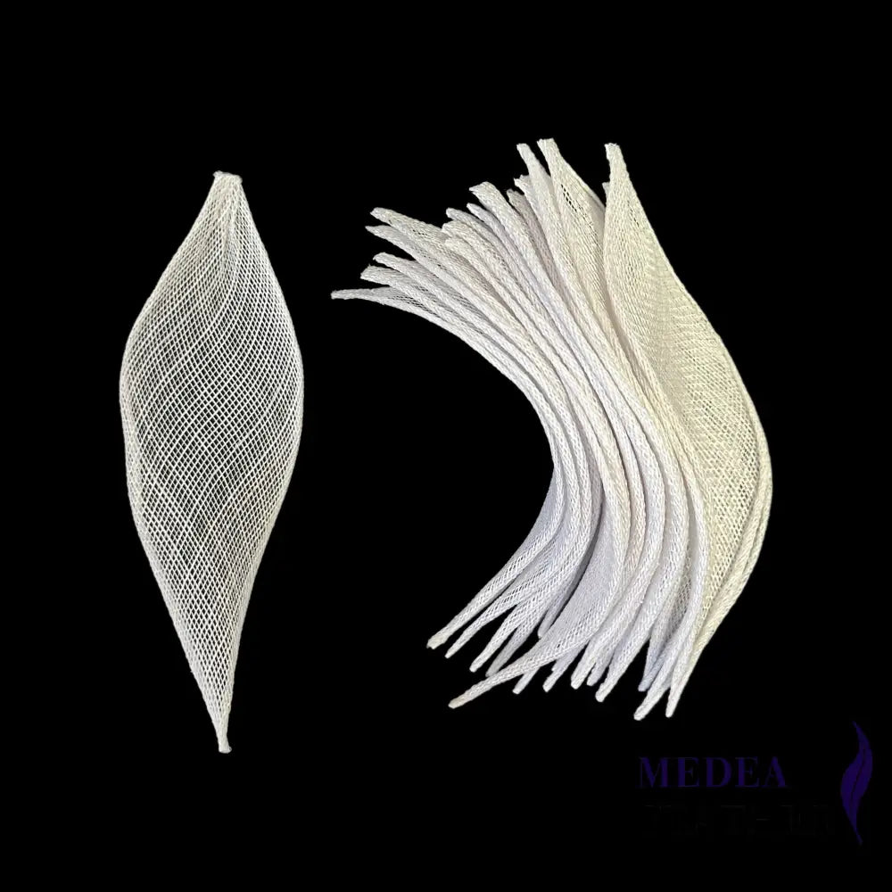 5cm Wide Millinery Sinamay Leaves - #02 white / 5 pcs/pack