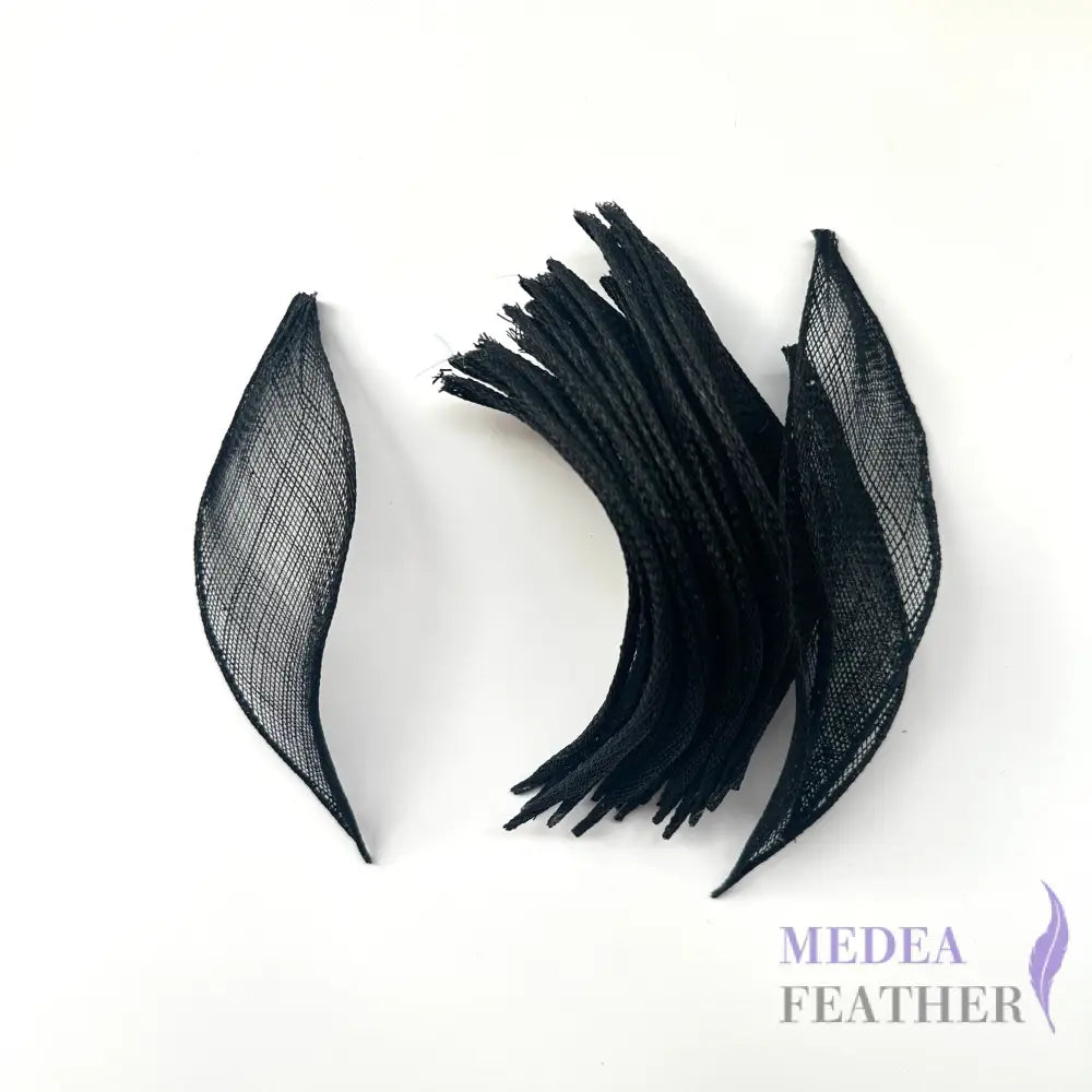 5cm Wide Millinery Sinamay Leaves - #03 black / 5 pcs/pack