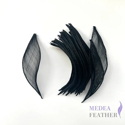 5cm Wide Millinery Sinamay Leaves - #03 black / 5 pcs/pack