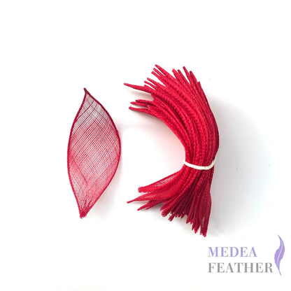 5cm Wide Millinery Sinamay Leaves - #22 red / 5 pcs/pack