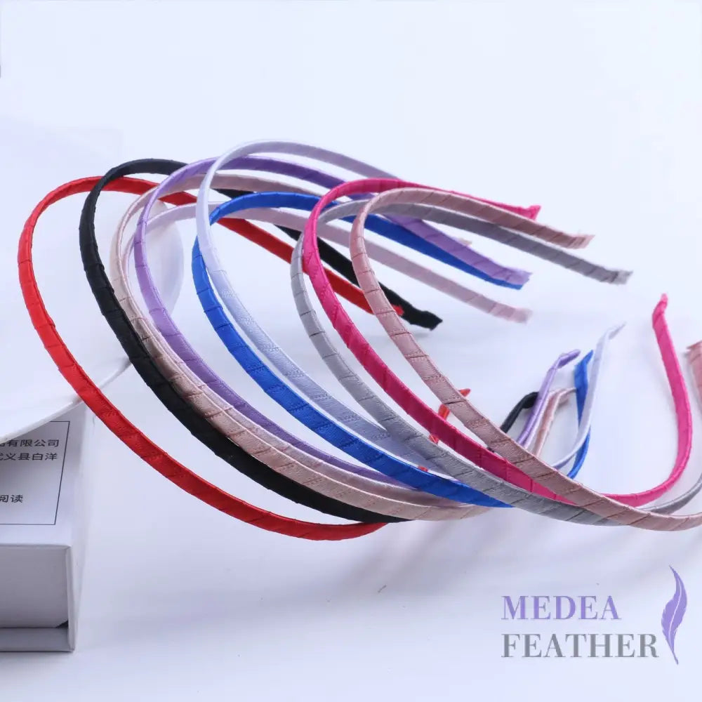 5mm Ribbon Covered Narrow Metal Alice Band Headband Hair Band