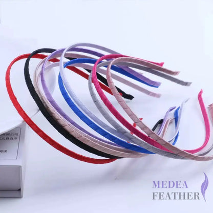 5mm Ribbon Covered Narrow Metal Alice Band Headband Hair Band