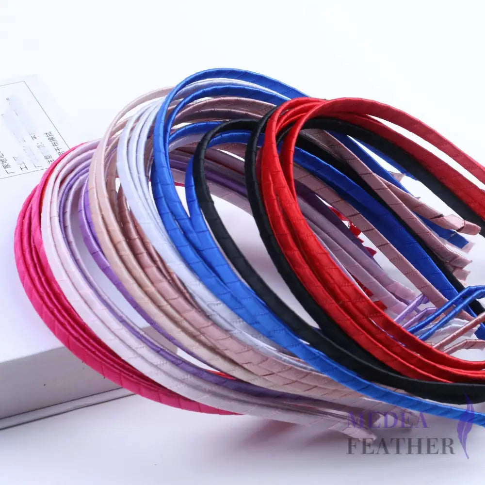 5mm Ribbon Covered Narrow Metal Alice Band Headband Hair Band