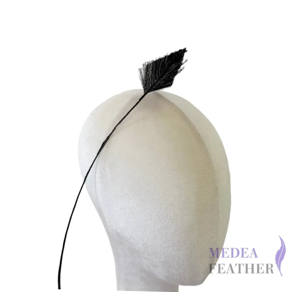 65cm Extra Long Trimmed Ostrich Feather Quill-Pack of 3 - #03 black