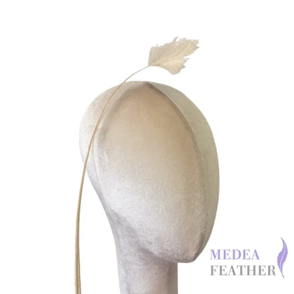 65cm Extra Long Trimmed Ostrich Feather Quill-Pack of 3 - #04 cream