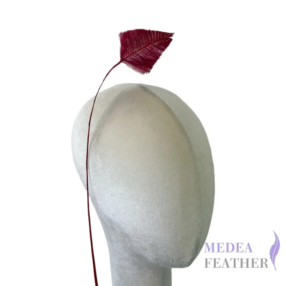 65cm Extra Long Trimmed Ostrich Feather Quill-Pack of 3 - #104 red plum
