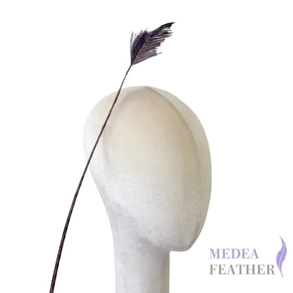 65cm Extra Long Trimmed Ostrich Feather Quill-Pack of 3 - #12 charcoral gray